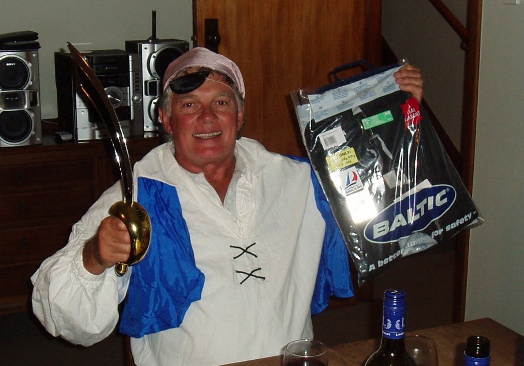 Tony Norman, best dressed pirate with his Safety at Sea lifejacket © Jane Pares - IMB